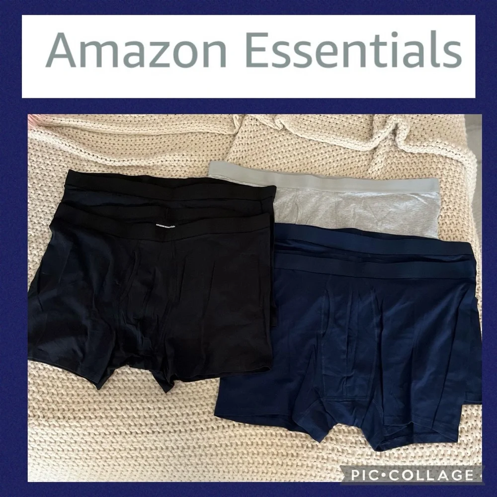 Amazon Essentials Men’s XXL Cotton Jersey Boxer Briefs 5 Pack New Open Bag